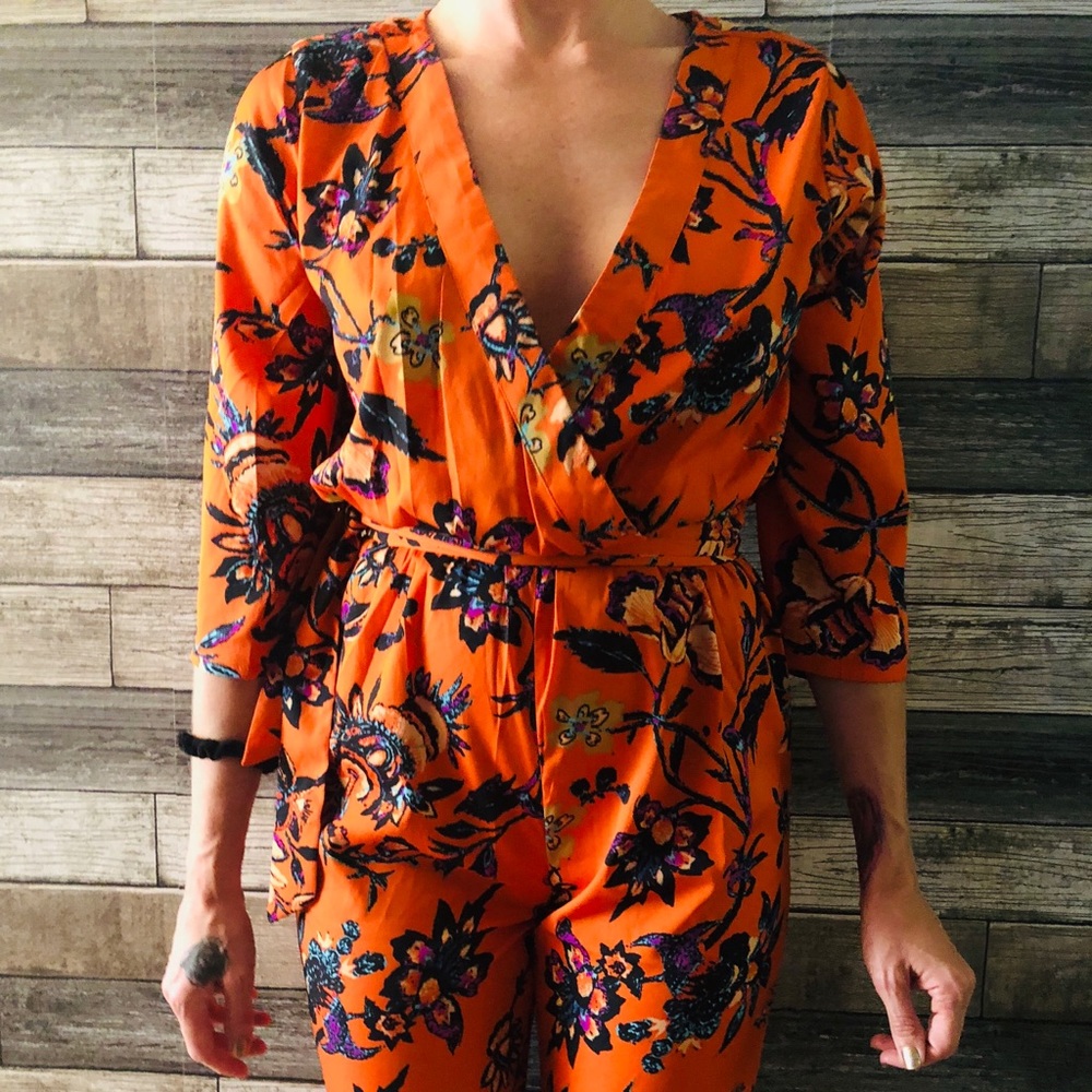 Eye catching orange jumpsuit